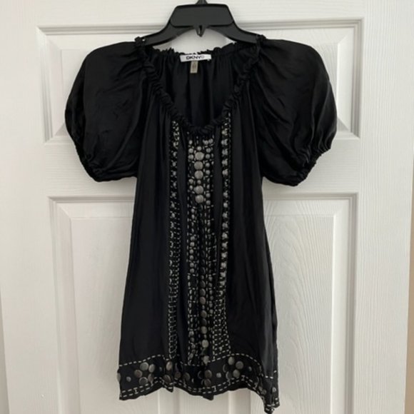 DKNYC Peasant Tunic with Beading Size 2 - Picture 1 of 5
